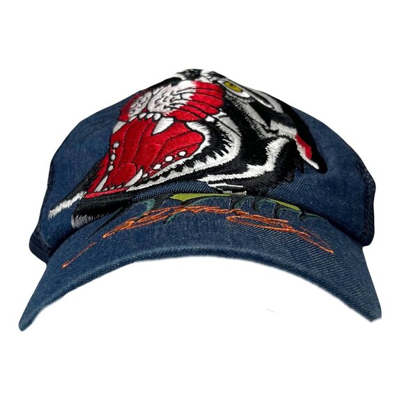 Y2K Ed Hardy Denim Trucker Hat - Picture 1 of 7